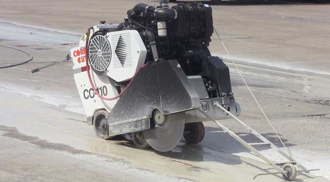 Concrete Sawing Glazers Parking Lot